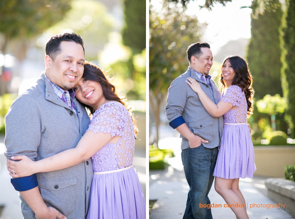 couple kissing engagement session